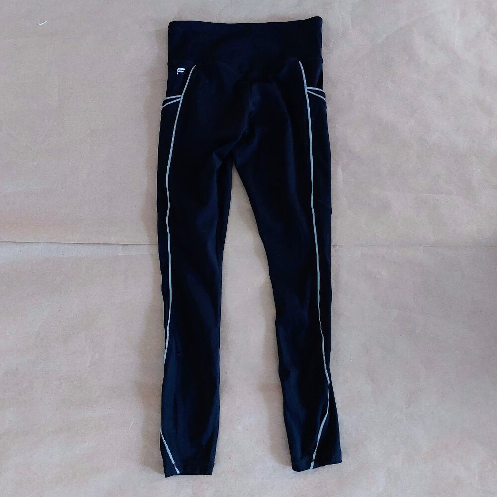 Fabletics Motion365 Black Leggings High Rise with Reflective Trim Womens XXS